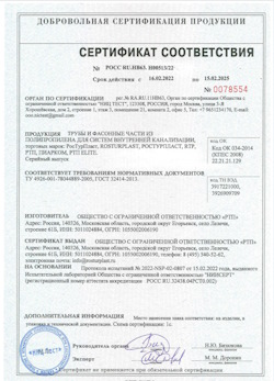 15.11.2024 Чусовой - Трубы и фасонные части из полипропилена для внутренней канализации